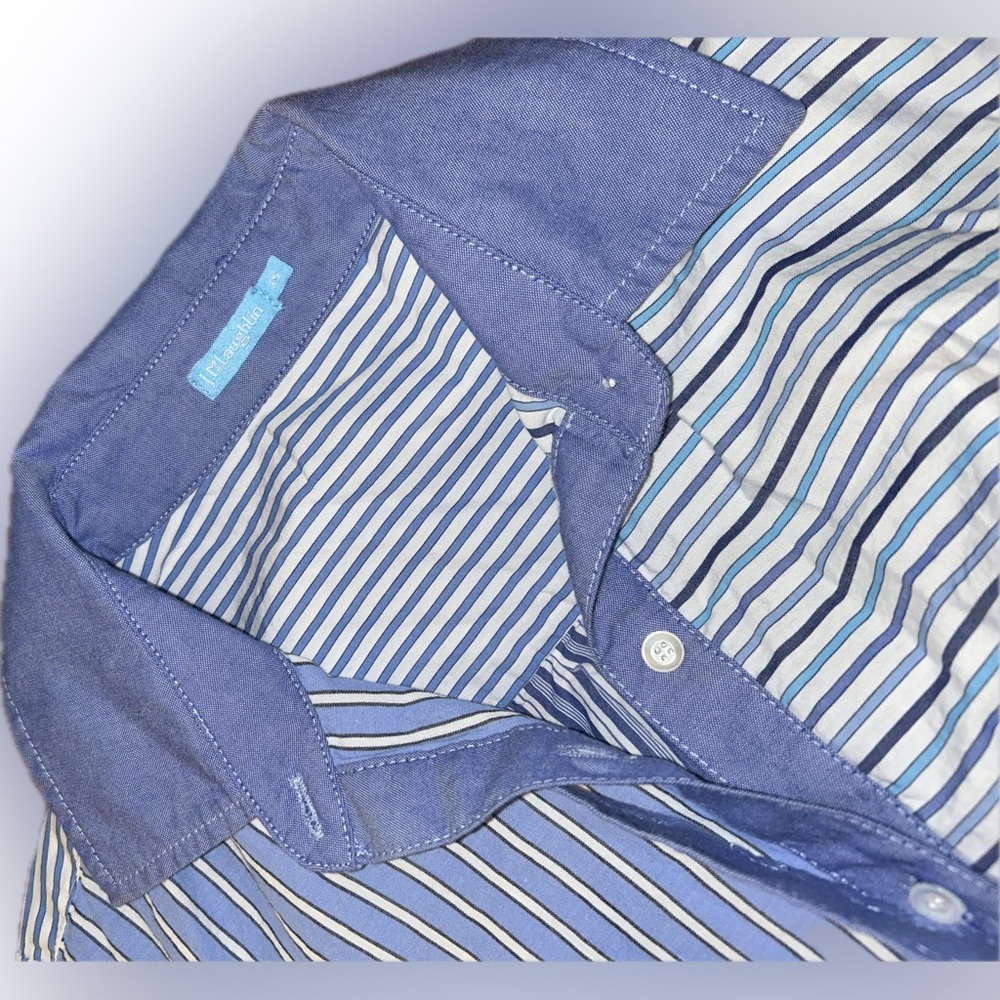 J McLaughlin Miranda Stripes Patchwork Poplin But… - image 9